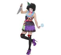 Déguisement Clown Terrifiant Multicolore Femme Halloween, Taille Small Multicolore