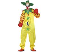 FIESTAS GUIRCA Costume de Clown Tueur Maléfique Jaune - Déguisement d'Halloween de Cirque d'Horreur Homme Taille 52-54 L