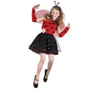 Déguisement Coccinelle Rouge - BOLAND - Fille - 5 ans - Robe à pois - Ailes légères - Serre-tête à antennes