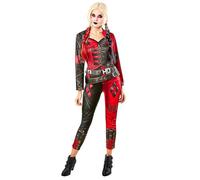 RUBIE'S Déguisement Combinaison plus Veste Harley Quinn, Rouge et Noir, M Carnaval