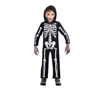 amscan 9907090 Déguisements Combinaison Squelette Pour Enfants Garçons 4-6 Ans, Noir/Blanc.