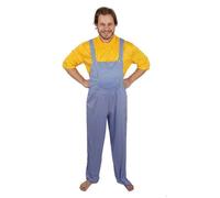 P'TIT CLOWN - 21171 - Déguisement Coluche Humoristique - Parfait pour Carnaval, Fêtes à Thèmes, Soirées Costumées - Salopette, T-Shirt - Adulte - Taille L/XL