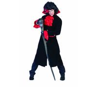 Déguisement comte vampire noir et rouge homme Halloween - Large