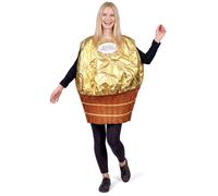 DEGUISE TOI - Déguisement confiserie doré adulte - 1 combinaison - Taille unique - Doré - Déguisements adultes - 100% Polyester - Ne pas laver - Noel-carnaval