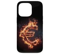 Déguisement Cool Burning Euro Sign Coque pour iPhone 13 Pro