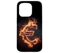 Déguisement Cool Burning Euro Sign Coque pour iPhone 15 Pro