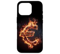 Déguisement Cool Burning Euro Sign Coque pour iPhone 16 Pro