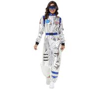 Deguisement Cosmonaute asûronaute Orange Adulte Costume Ensemble Deux Pièces Halloween Cosplay Femme Espace Mission Astronaute Spatial avec Serre Tenue de Pilote Argentée gris foncé Vert armée xxl 5xl
