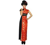 Déguisement Costume Chinoise Femme - Ptit Clown - Taille L-XL - Couleurs Noir, Rouge et Doré Or L/XL