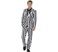 Déguisement Costume Cravate Rayé Blanc Et Noir Pour Homme Plusieurs Tailles (Taille L) Multicolore