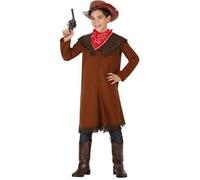 Déguisement Cow-Boy garçon - ATOSA - Enfant 10-12 ans - Tunique marron à franges et foulard rouge 7-9 ans