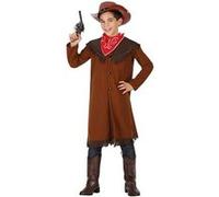 Déguisement de cow-boy - ATOSA - ATOSA - Enfant 10-12 ans - Marron à franges - Foulard rouge motifs blancs 7-9 ans