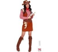 Widmann S.r.l. Déguisement cowgirl adulte Chemise gilet jupe ceinture holster couvre-bottes 44/46