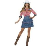 déguisement cowgirl rodeo adulte - l - bleu - smiffys 24648/l Bleu G