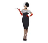 Déguisement Cruella Noir et Blanc - Robe Élégante et Accessoires Complets - SM32806M M
