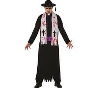 FIESTAS GUIRCA | Costume de Prêtre Zombie - Tunique, Étole et Ceinture - Costumes de Halloween, Religion et Zombies pour Fêtes d'Horreur et Carnaval - Idéal pour Homme Adulte