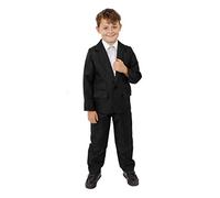 Déguisement d'agent secret pour enfant Noir Costume 2 pièces avec veste et pantalon Idéal pour la science-fiction, le film et Halloween Taille S