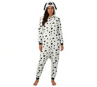 Déguisement Dalmatien pour Homme et Femme - Jumpsuit avec Capuche et Queue - Costumes Polaires - Tunique avec Capuche et Queue - Déguisement pour Carnaval, Enterrement de Vie de Célibataire, Cosplay