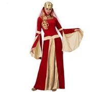 Déguisement Dame Médiévale Rouge Et Or Femme Xs / S Rouge