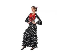 Déguisement Danseuse de flamenco Noir - AC-DÉCO - XS/S - Robe à pois avec franges et traîne XS/S