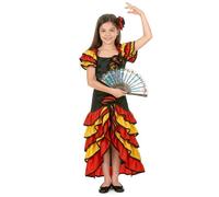 Vegaoo Déguisement Danseuse Espagnole Fille Noir Frous-frous Fendue L