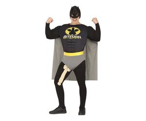 Déguisement - Dark Biteman - Gris - Homme - Comprend capuche, combinaison, cape L