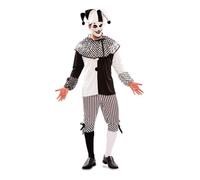 EuroCarnavales Déguisement de Arlequin Blanc et Noir pour homme
