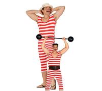 Déguisement de baigneur années 1900 pour homme - NO NAME - Combinaison rayée rouge et blanche - Taille L