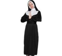 Smiffy's – Costume de religieuse noir, robe et coiffe – Halloween/Carnaval