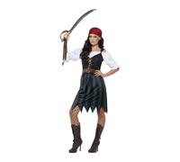 Déguisement De Capitaine Pirate Des Mers Bleu Pour Femme (Taille S) Multicolore