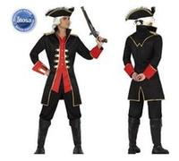 Deguisement De Capitaine Pirate Lord Anglais - Noir / rouge - T-2 Blanc G