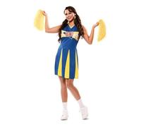 Déguisement Cheerleader Femme - Disfrazzes - Bleu et Jaune - Intérieur M