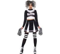 Smiffys Fever Gothic Cheerleader Costume, Black (Size S)