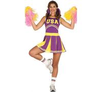 Déguisement De Cheerleader Usa Violet Et Jaune Pour Femme (Taille L) Multicolore