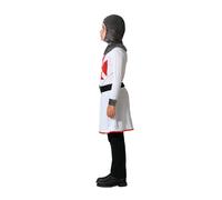 Déguisement de Chevalier des Croisades pour Enfant Garçon 7-9 Ans - Costume Médiéval avec Tunique, Ceinture et Chapeau - Blanc - Polyester