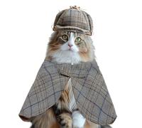 Déguisement De Chien | Ensemble Respirant Pour Animaux De Compagnie Avec Cape Et Chapeau | Costume D'Halloween Pour Chiens, Chiots Et Chatons De Petite, Moyenne Et Grande Taille | Accessoires Photo De