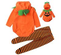 Déguisement de citrouille d'Halloween pour enfants Combinaison de cosplay | Costume de citrouille pour fille pour mascarade, spectacle scénique, théâtre, fête, truc ou traitement, carnaval