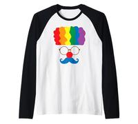 Déguisement de Clown aux Cheveux Arc-en-Ciel Manche Raglan