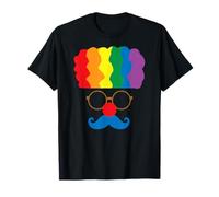 Déguisement de Clown aux Cheveux Arc-en-Ciel T-Shirt