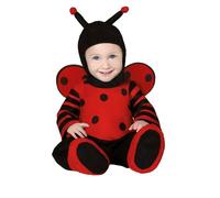 FIESTAS GUIRCA | Costume de Coccinelle Bébé (12-18 mois) - Ailes, Cagoule, Combinaison et Pieds - Costumes Enfantins pour Halloween et Fêtes Costumées - Idéal pour Bébés Unisexes - Noir et Rouge