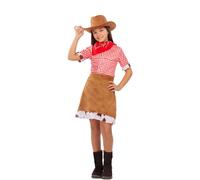 Déguisement De Cowgirl Marron Pour Fille (Taille 7-9a) Multicolore