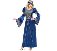 Déguisement de Dame Médiévale Davinia - WIDMANN - Costume pour femme - Bleu - Fêtes médiévales et carnaval S
