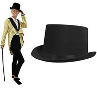 Déguisement de danseuse de cabaret avec ce manteau en queue de pie à paillettes dorées + un chapeau haut de forme satiné noir pour femme. Ideal pour les représentations de danse ou les enterrements de vie de jeune fille. ( Medium )