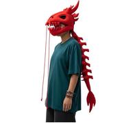 Déguisement De Dinosaure, Accessoire De Tête En Crâne 3D et Costume D'Épine Dorsale,Réaliste, Pour Fête Déguisée Adulte 120 cm