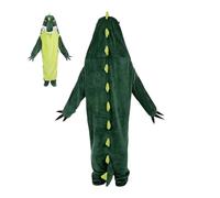 Déguisement de dinosaure une pièce pour adulte Kigurumi réaliste d'une pièce pour adulte avec chapeau