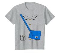 Déguisement de Facteur de Transport de courrier pour Halloween T-Shirt, Enfant, Gris Chiné, 6 Ans