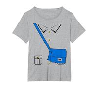 Déguisement de Facteur de Transport de courrier pour Halloween T-Shirt, Femme Grandes Tailles, Gris Chiné, 4X