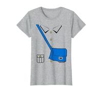 Déguisement de Facteur de Transport de courrier pour Halloween T-Shirt, Femme, Gris Chiné, 3XL