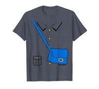 Déguisement de Facteur de Transport de courrier pour Halloween T-Shirt, Homme, Bleu Chiné, M