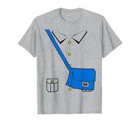 Déguisement de Facteur de Transport de courrier pour Halloween T-Shirt, Homme, Gris Chiné, M